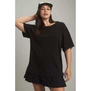 Anthropologie Daily‎ Practice Chill Out Twofer Mini Dress Size S Black Ruffle